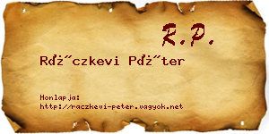 Ráczkevi Péter névjegykártya